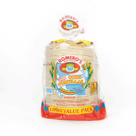 Romero's Family Pack (100 Count), 83 oz White Corn Tortillas