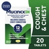 Mucinex DM 12 Hour Expectorant & Cough Medicine, Excess Mucus Relief & Cough Suppressant, 20 Tablets