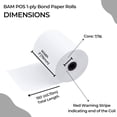 thumbnail image 4 of Rollos de papel para recibos BAM POS, 1 capa, 3 x 150 cm, 24 rollos, 4 of 6