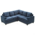 thumbnail image 2 of Passion Furniture Sandridge 80 in. W 2-piece Microfiber L Shape Sectional Sofa in Navy Blue, 2 of 4