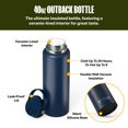thumbnail image 2 of RTIC Outback 40 oz Insulated Ceramic Lined Water Bottle, Navy, 2 of 7