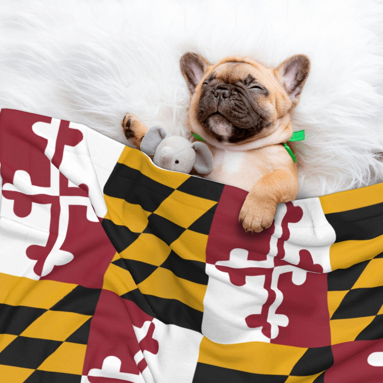 Flannel Throw Dog Blanket Maryland Flag Soft Warm Print Pet Blankets for Small Dog Cat Puppy