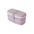 thumbnail image 1 of New Bento Box Plastic Material Food Refrigerator Fresh-keeping Box Double-layered Children's Lunch Box 1pc Pink, 1 of 6