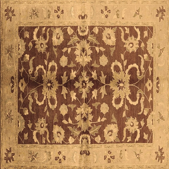 Ahgly Company Indoor Square Oriental Brown Traditional Area Rugs, 5' Square