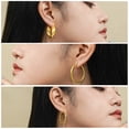 thumbnail image 5 of JeenMata Multipack 3 pcs Luxurious Hoop Earrings Set in Yellow Gold Plated, 5 of 6