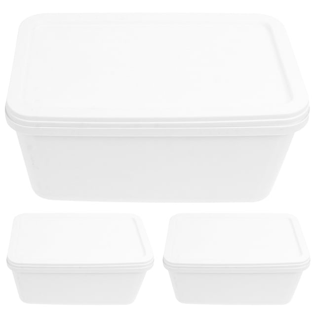 3Pcs Ice Cream Freezer Container Freezer Preservation Holder Ice Cream Holder Large Storage Holder