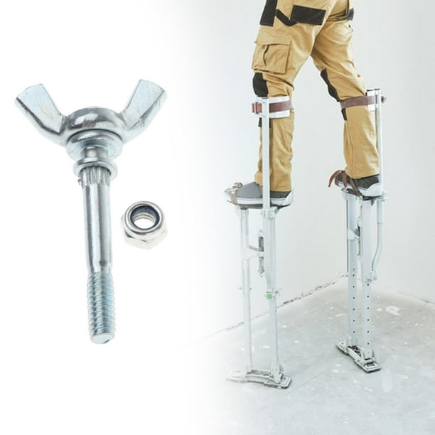 Piezas de repuesto para zancos de paneles de yeso, correa de banda para piernas, Kit de correa de fijación de piernas ajustable 1 Uds tornillo Cola Suela de zanco con tornillo para paneles de yeso