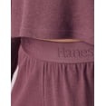 thumbnail image 4 of Hanes Women's Rib Crop Long Sleeve & Sleep Short Set Mauve Mood/Mauve Mood S, 4 of 5