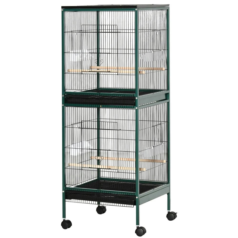 Resenkos Bird Cage, Bird Cages Habitat,Large Bird Cage for Wingspan, Bird Aviary Indoor with Multi-Door Design, Green