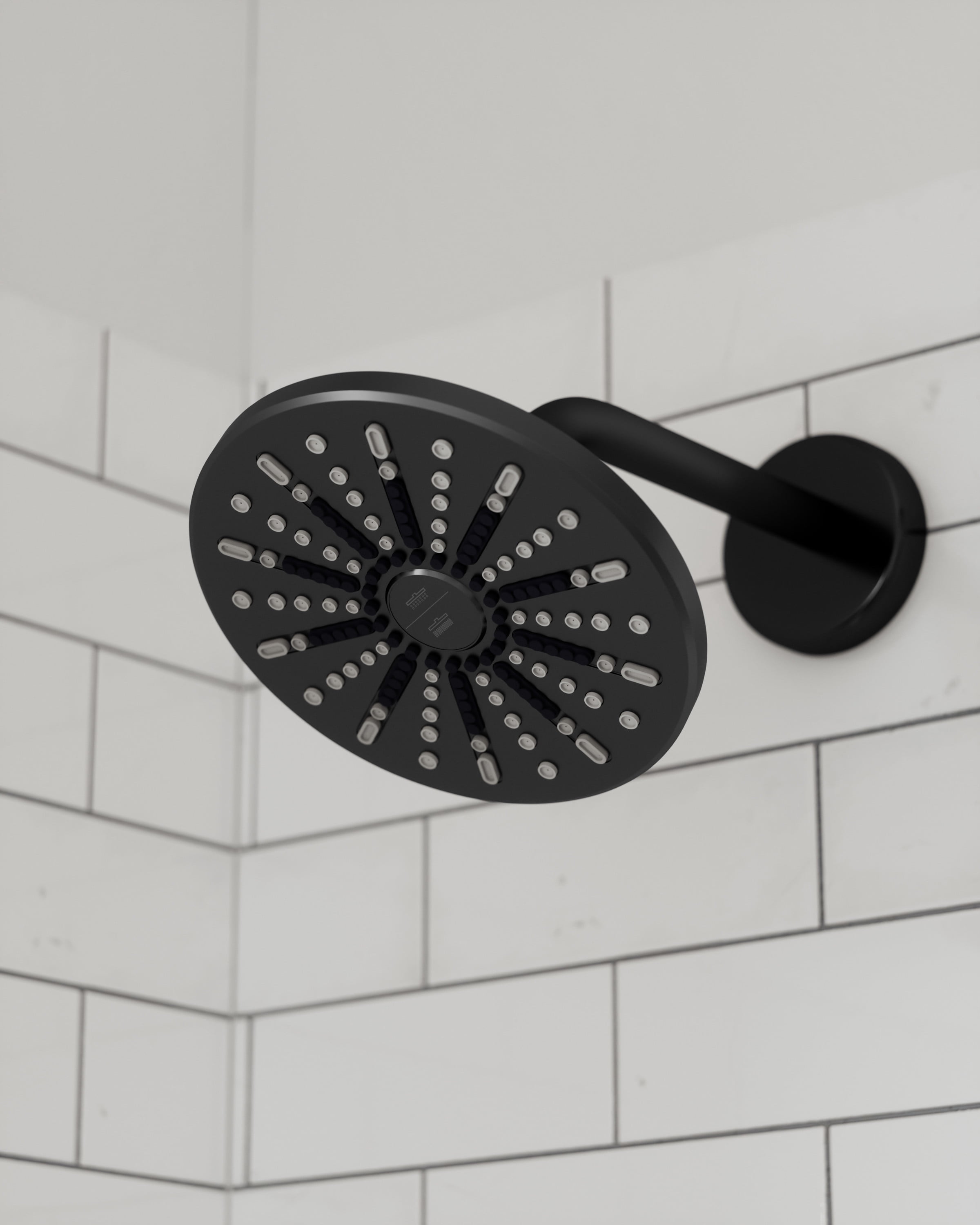 Design House 582718-BLK Ian Modern 8-inch 2-Function Showerhead, Matte Black
