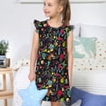 thumbnail image 4 of Fotbe Colorful Geometric Figures Vestido de Dormir para Niñas de 3 a 10 Años, Mangas Cortas, Estilo Princesa, Pijama Camisón con Mangas Voladas-X-Large, 4 of 6