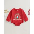 thumbnail image 2 of Faithtur Barboteuse Décontractée Printemps Automne pour Bébés Filles Manches Longues Col Rond Imprimé Arc-en-Ciel, 2 of 9