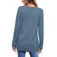 thumbnail image 3 of Avamo Long Sleeve Shirts for Women Casual Blouses Crew Neck Tunic Tops Sweatshirts Pullover Blue XL, 3 of 4