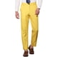 thumbnail image 1 of Pantalones de traje clásicos de ajuste regular de cuadros para hombre Inspire Chic, con frente plano y cintura elástica, 36 Amarillo, 1 of 7