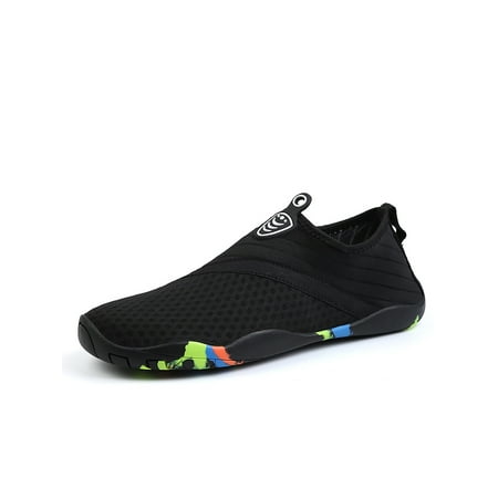 

Colisha Womens Mens Water Shoes Slip On Beach Shoe Surf Aqua Socks Exercise Comfort Flats Swim Barefoot Black Style A 8