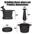 thumbnail image 2 of Cast Iron Mortar and Pestle & Garlic Grater Plate Set, Guacamole Bowl and Masher with Bonus Brush/Spoon, Small Mortar and Pestle Set 3-in-1 Crushing Smasher for Kitchen Spices and Pesto, 2 of 4