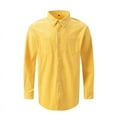 thumbnail image 4 of DDAPJ pyju Mens Corduroy Button Down Shirt Casual Stylish Long Sleeve Shirts Fall Casual Shacket Western Shirt Jacket with Flap Pockets Yellow S, 4 of 9