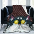 thumbnail image 4 of Flower Print Cat Throw Blanket, Super Soft Anti-Pilling Flannel Bed Blankets, 60"x50", 4 of 8