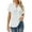 White, variant on Women's Summer Short Sleeve V-Neck Button Down Shirt in Soft Bamboo Cotton and Linen Blend, Solid Color Casual Blouse for Everyday Wear