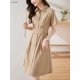 thumbnail image 3 of Vestido camisero informal elegante de verano 2023, vestido midi para mujer con cuello vuelto, manga corta, vestido de una sola botonadura, vestidos de fiesta de noche, 3 of 5