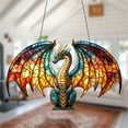 thumbnail image 6 of Dragon Sun Catcher 11.8x7.5in Stained Glass Effect Acrylic Window Hanging for Home Office Decor, 6 of 9