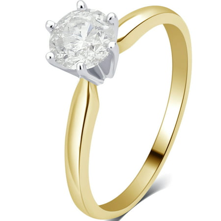 1/4 Carat T.W. Round Diamond 14K Yellow Gold Solitaire Engagement Ring