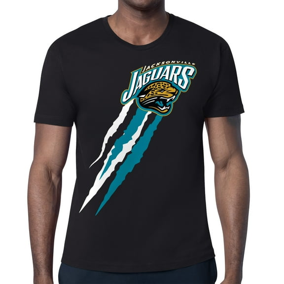 Men's Starter Black Jacksonville Jaguars Retro Team Logo Color Scratch T-Shirt