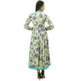 thumbnail image 6 of Bimba Women's Long Sleeve Maxi Dress With Attached Jacket Floral Anarkali Kurta, 6 of 7