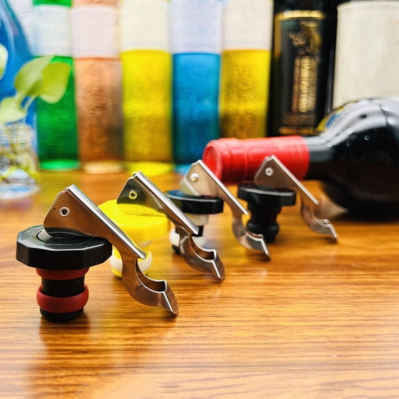 Hariumiu Wine Cork Wine Bottle Stopper Leak-proof Push-type Design Silicone Wine Sealer for Home Kitchen