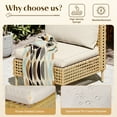 thumbnail image 4 of Bifanuo 3-Piece Wicker Outdoor Sectional Sofa, Patio Furniture Set, with Beige Fluffy Cushions and Coffee Table, 4 of 6