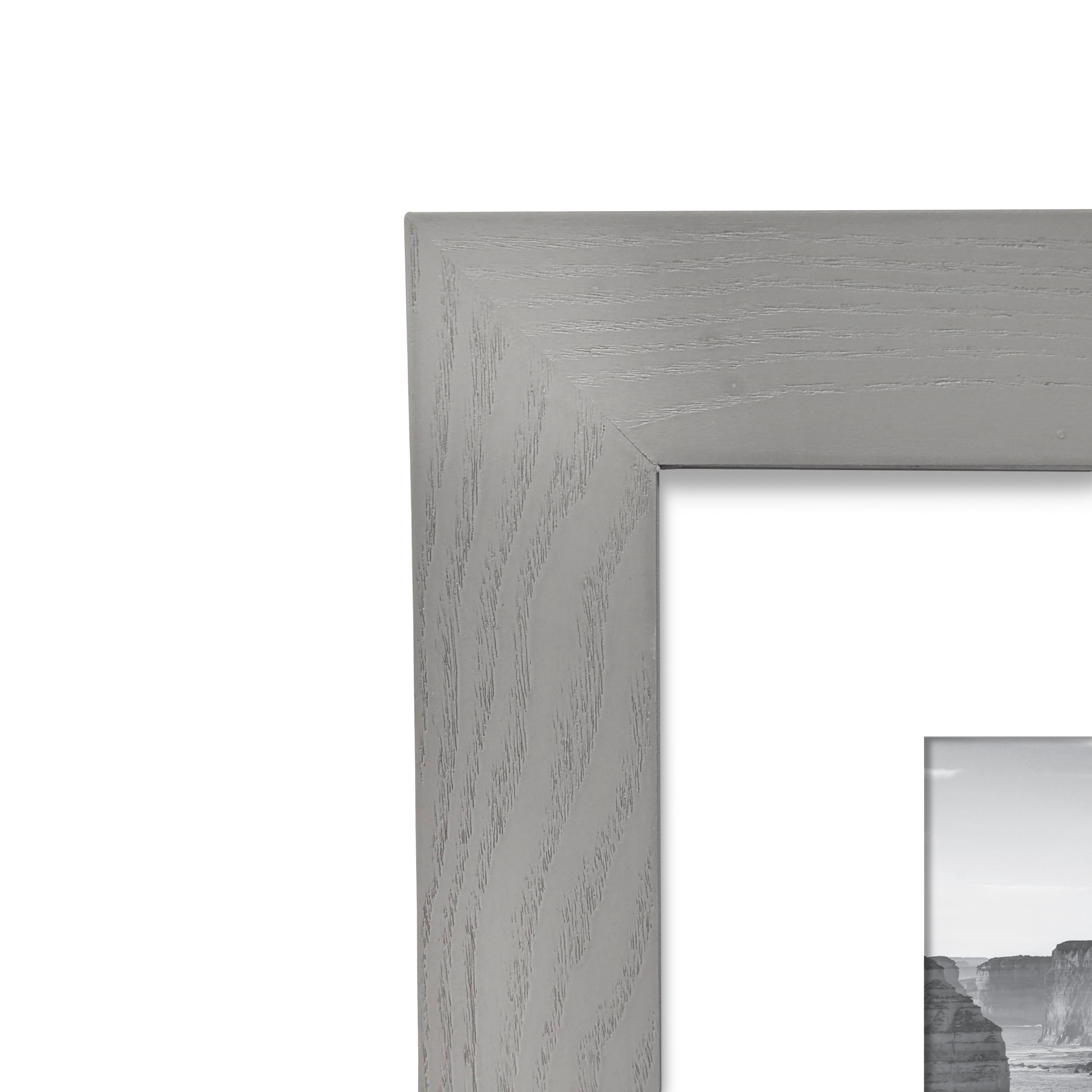 Mainstays 8 x 10 in Picture Frames, Matted to 5 x 7 in, Gray 1.5 in Gallery Style, 2-Pack