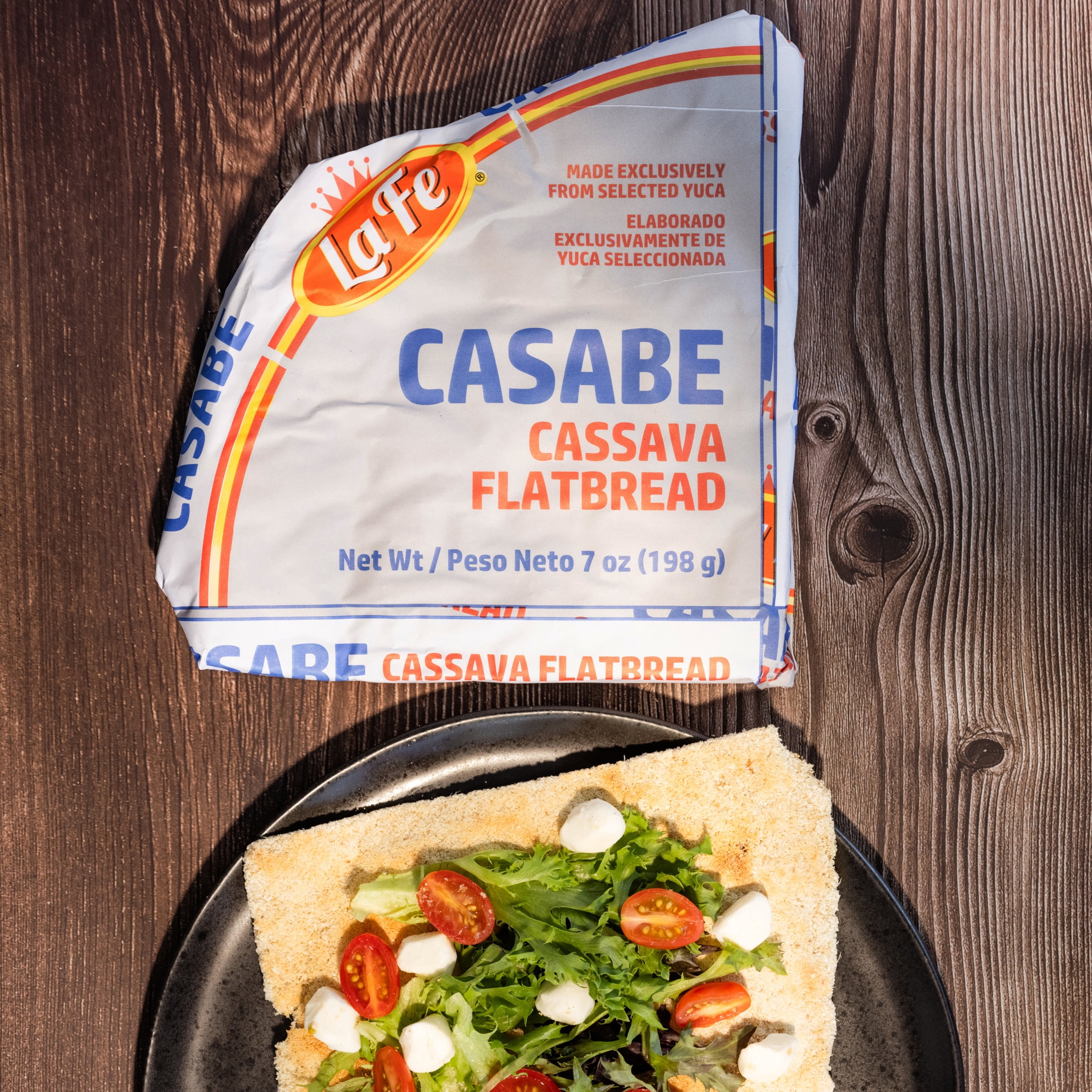(5 pack) La Fe Casabe Dominican Cassava Bread, 7 oz, 14 Pack, Traditional Flatbread Snack Crackers