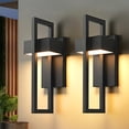 thumbnail image 1 of Lámparas de pared para exteriores SIONLOM Modern 3000 K LED, paquete de 2 unidades, color negro mate, 1 of 9