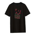 thumbnail image 4 of Camiseta de manga corta para mujer, ropa holgada con cuello redondo, camisetas con estampado de frutas elegantes, camiseta femenina para vacaciones y oficina SG, 4 of 8
