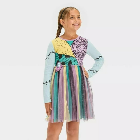 Nightmare Before Christmas Girls Purple Fringe Sally Cosplay Dress XL (14)