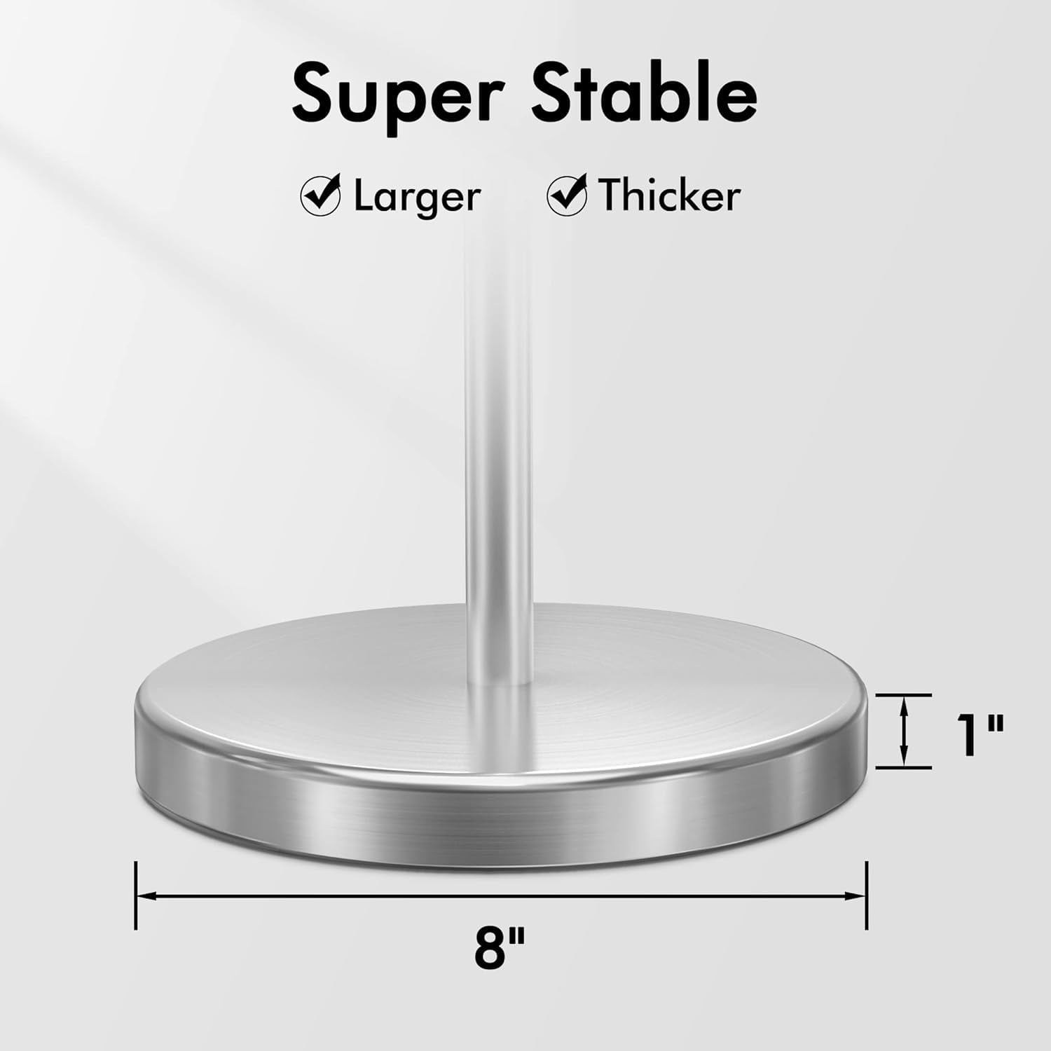 Toilet Paper Holder Stand with Weighted Base, 26" H (Taller Version) Free Standing Toilet Paper Roll Holder for Bathroom, Rustproof, BPH283S66-BK