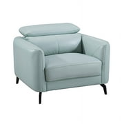 American Eagle Furniture Genuine Leather Accent Chair in Light Teal (Turquoise)
