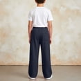 thumbnail image 5 of WhouRiu Boys Casual Jogger Pants Solid Color Drawstring Waist Baggy Wide Leg Sweatpants Kids Comfortable Cute Trousers With Pockets,9-10 Years, 5 of 7