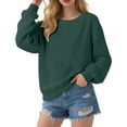 thumbnail image 2 of Lightweight Fall Basic Sweatshirts for Women 2025 Long Sleeve Crewneck Relaxed Fit Plain Sweatshirt Pullover Tops, 2 of 5