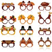ZJQYDS Thanksgiving Outfit Women - 12 PCS Paper Eyeglasses - Thanksgiving Dress Shirts Pajamas Sweatshirts for Girls | Friendsgiving Decorations Decor Party Supplies Essentials for Adults