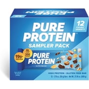 Pure Protein Variety Pack - 12 Count Box | 20g High Protein, Gluten-Free, On-the-Go Snack | Ideal Pre & Post-Workout Fuel | Low Sugar, Great Taste!