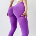 thumbnail image 3 of Sevpuikl Women Butt Lifting Leggings High Waist Seamless Gym Running Tummy Control Yoga Pants Solid Color, 3 of 5