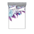 thumbnail image 2 of Ambesonne Floral Fitted Sheet & Pillow Sham Set, Vintage Flower Petals, Twinxl, Pale Blue Purple, 2 of 3