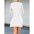 thumbnail image 6 of Fall Dresses for Women Lace Long Sleeve Elegant Slim Formal Party Dress White S, 6 of 8