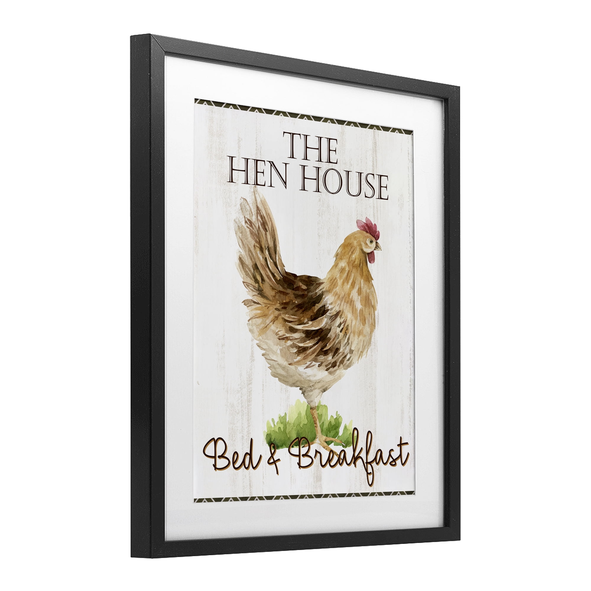 Stupell Industries Hen House Bed and Breakfast Black Framed Print Under Glass, design by Anne Bailey
