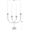 thumbnail image 3 of DecMode 4 Holder Silver Stainless Steel Metal Overlapping U-Shaped Candelabra with Round Elevated Base, 3 of 12