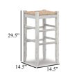 thumbnail image 5 of Anya Bar Height Stool Set of 2, Brown Woven Seat, 30 Inch Rustic White, 5 of 5
