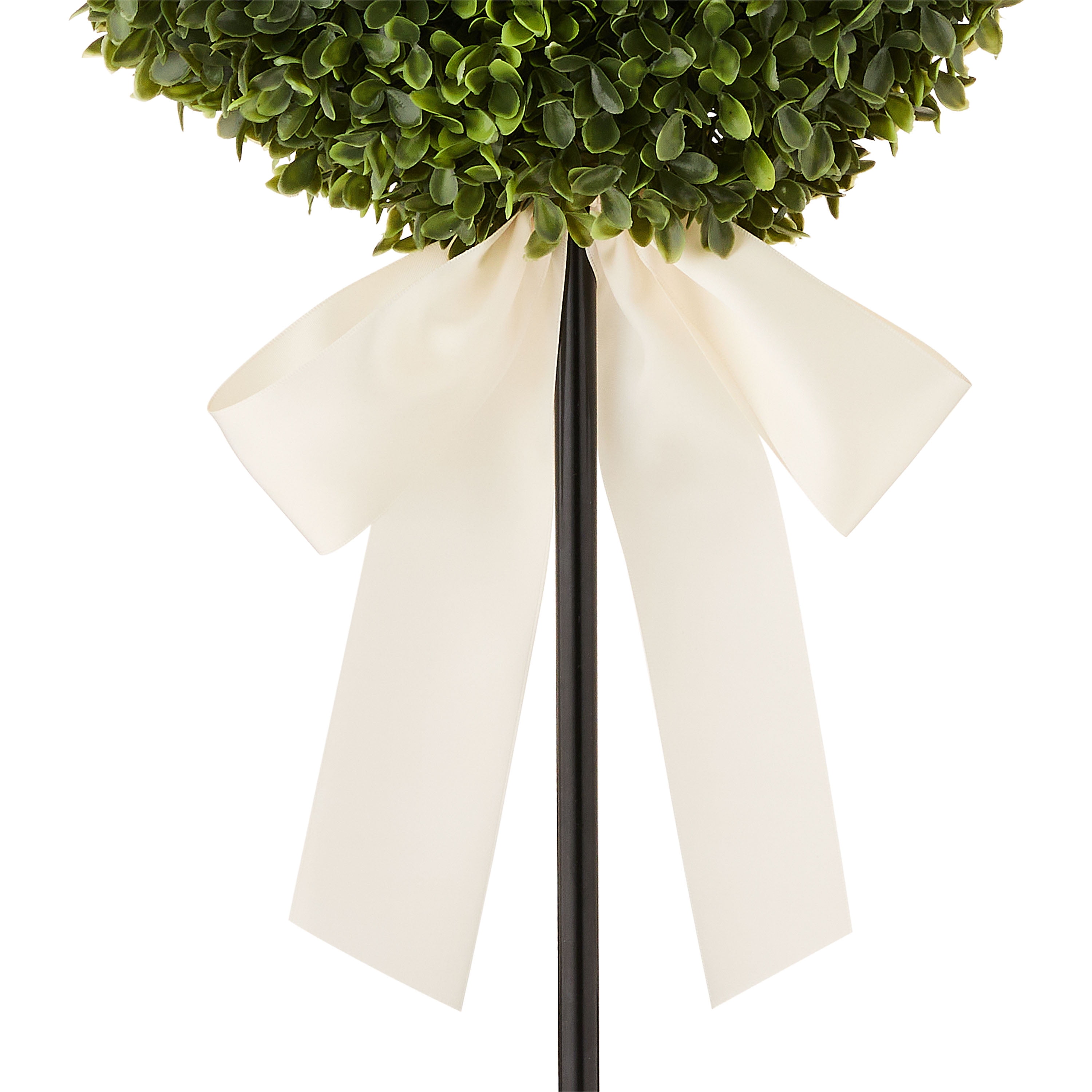 Boxwood Heart with Bow Topiary, Green and White, 32", Valentine's Day by My Texas House