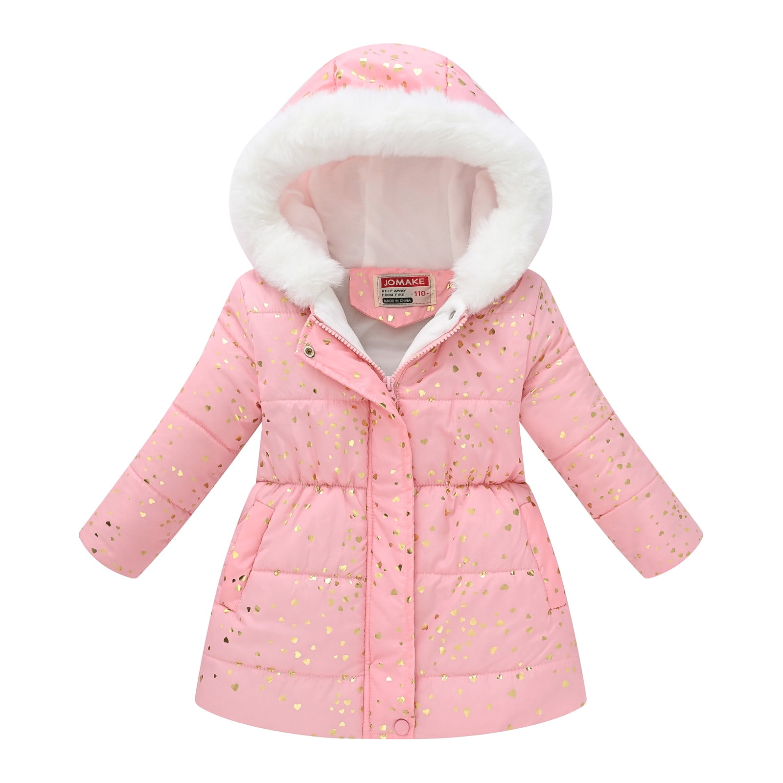 Maeau Doudoune à Capuche Enfant Fille 1-5 Ans - Parka Manteau Chaud Hiver Matelassé Avec Poches Et Nœud Papillon