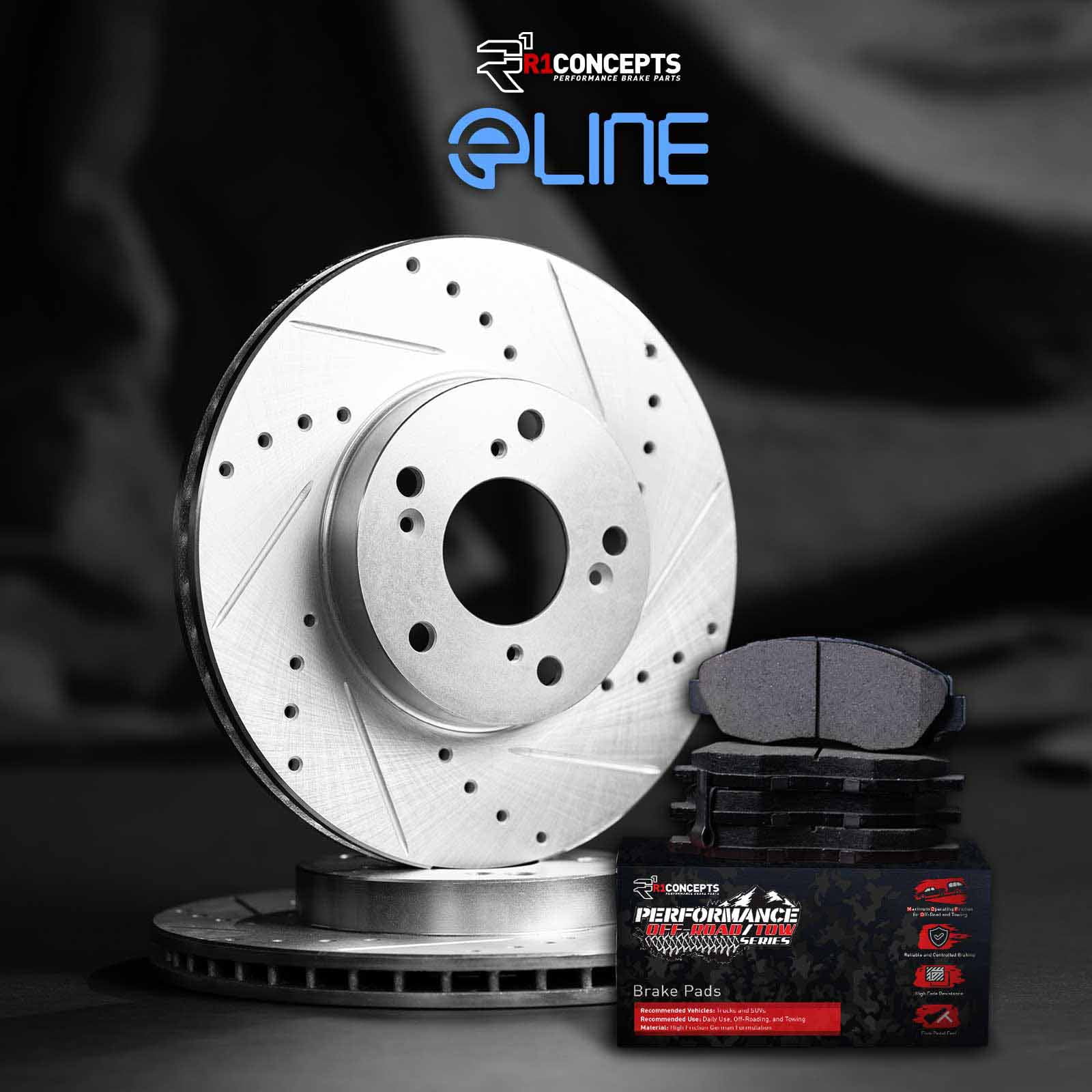 R1 Concepts Rear Brakes and Rotors Kit |Rear Brake Pads| Brake Rotors and Pads| Performance Off-Road Brake Pads and Rotors WGVN1-54069